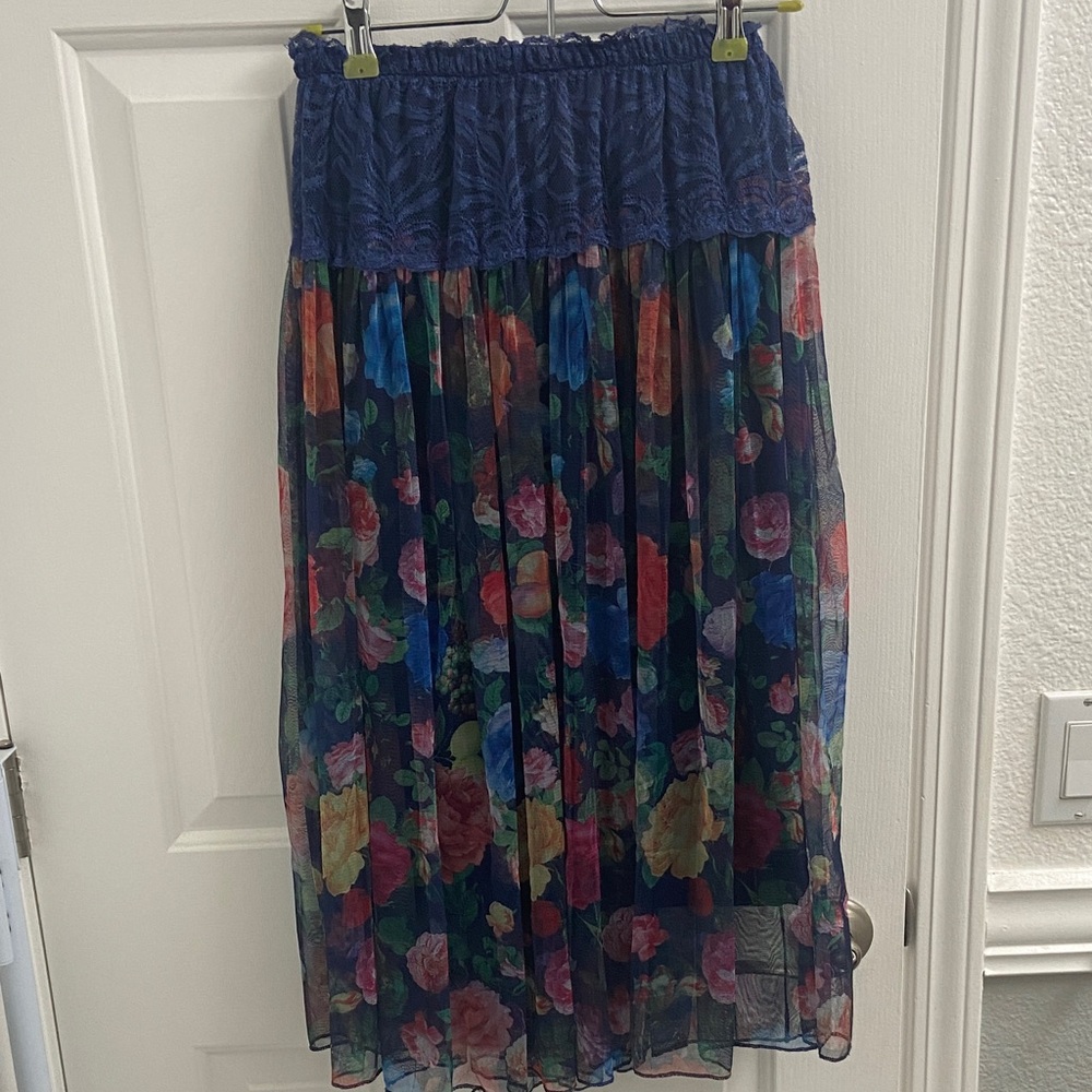 Floral Blue Skirt